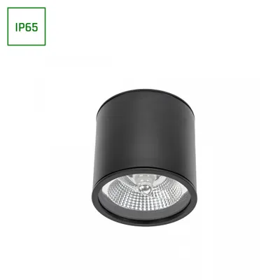 Produktbild von Spectrum LED Chloe GU10 AR111 Aufbauleuchte schwarz Deckenleuchte IP65 max. 12W rund