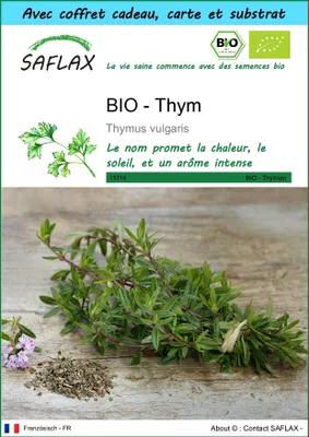 Image de SAFLAX Ensemble-cadeau -- Thym - 800 graines - Thymus
