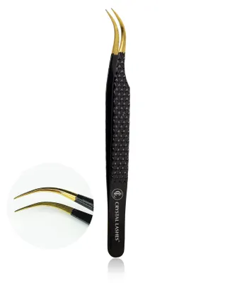 Productafbeelding van Precisie pincet, haakvormig, 12 cm, zwart, voor gebruik in huis en tuin