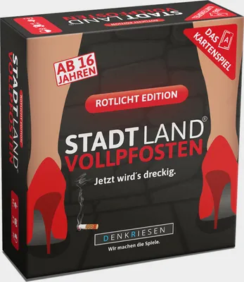 Produktbild von Stadt Land Vollpfosten® Rotlicht Edition – "Jetzt wird's dreckig." | Das Kartenspiel