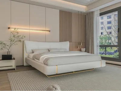 Produktbild von Modernes Edelstahlbett Stilvolle Schlafzimmer Betten Polsterbetten