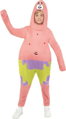 A child wearing a Patrick Star costume from Spongebob Squarepants.