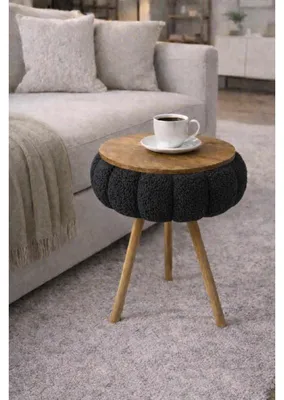 Image de Table d'Appoint Ronde - Ø 33 cm - H 45 cm - Noir