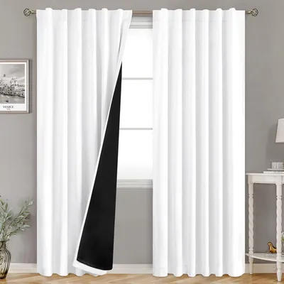Zdjęcie produktu dla Zasłona zaciemniająca termiczna - Czarna - 213,4 cm - 2 panele