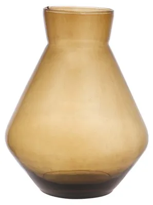Produktbild von Hakbijl Glass Blumenvase Alexandra - transparent bernsteinfarben - Okoglas - 19 x 25 cm