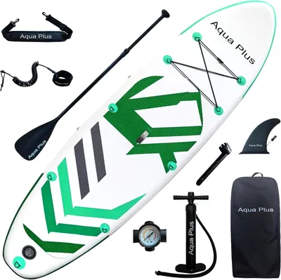 Produktbild von Aufblasbares Stand-Up-Paddleboard – 15 cm dick, komplettes Set mit Paddel, Pumpe und Rucksack, geeignet für alle Könnerstufen