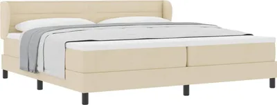 Produktbild von Boxspringbett mit Matratze Creme 200 x 200 cm Stoff