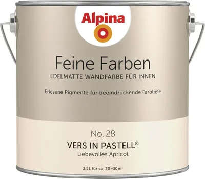 Produktbild von Alpina Feine Farben Wandfarbe No. 28 Vers in Pastell - liebevolles apricot 2,5 L