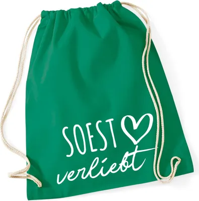 Produktbild von Huuraa Turnbeutel Soest verliebt 12 Liter Kelly Green Baumwolle Rucksack Geschenkidee