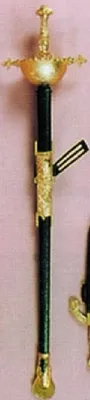 Produktbild von O46079 schwarz-goldfarbend Damen Herren Musketiersäbel