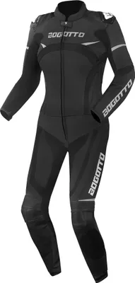 Immagine prodotto di Bogotto Misano Tuta da moto in pelle da donna a 2 pezzi, nero/grigio, 44