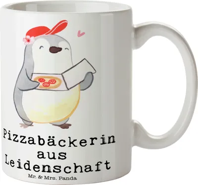 Produktbild von Mr. & Mrs. Panda Tasse Pizzabäckerin Leidenschaft - Weiß - Geschenk, Kaffeebecher, Witzig, Pott, Lieferdienstmitarbeiterin, Trinkbecher, cappuccinotasse, Pizzabringdienst