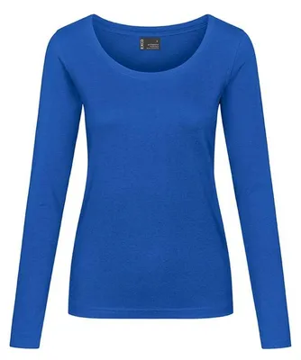 Image de Promodoro - T-shirt pour femmes, manches longues LT3215 (L) (bleu cobalt)