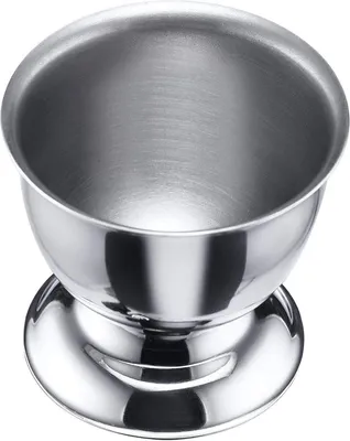 Produktbild von 4 stapelbare Eierbecher mit Fuß, 5 cm, aus Edelstahl, silberfarben
