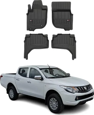Image de Tapis de Sol pour Mitsubishi L200 2019-2022 Caoutchouc TPE Noir