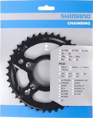 Produktbild von Shimano Kettenblatt Tiagra FC-4703 39 Zähne grau 4Loch LK110m 3x10fach Alu