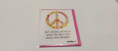 Produktbild von Allgemeine Wünsche – Smiley - Minikarte mit Umschlag – Peacezeichen