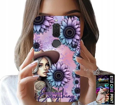 Immagine prodotto di Custodia Per Huawei Mate 10 Lite - Donna Con Girasoli, Design Femminile