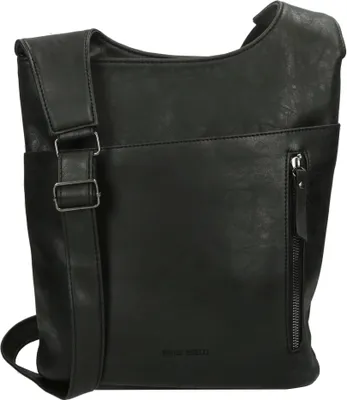 Produktbild von Damen Tasche Umhängetasche Beuteltasche Hobo Handtasche Crossover Leder Optik Schwarz01
