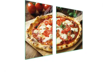 Produktbild von Herdabdeckplatten 2 teilig 100x52 Glaskeramikkochfeld Abdeckung Glas Schneidebrett Pizza Essen