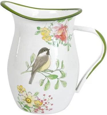Produktbild von Kleine Vintage Emaille Blumenkrug