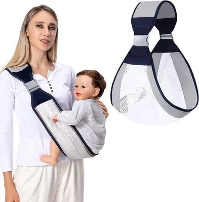 Zdjęcie produktu dla Ibenzoa® Ergonomiczna nosidło dla niemowląt wykonane z oddychającej siatki – regulowane, zakres 125–155 cm, wyściełane szelki, 5 mm poduszki bawełniane, lekkie i składane, do 18 kg (0–36 miesięcy)