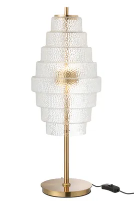 Produktbild von J-Line Tischlampe Led Gold Metall/Glas Transparent