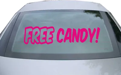 Produktbild von Indigos UG - Aufkleber Heckscheibe & Motorklappe DE2249 - pink - 600x142 mm - Free Candy - Auto Scheiben Fenster Heckklappe Tuning Racing JDM - Die cut
