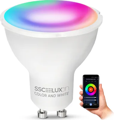 Produktbild von SSC-LUXon Smart Home Lampe GU10 LED RGBW kompatibel mit Alexa & Google - App- & Sprachsteuerung dimmbar RGB & Weißtöne Wifi Licht