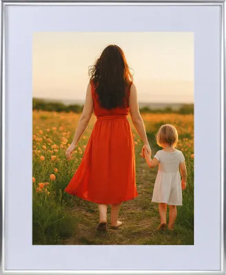 Produktbild von New Lifestyle Kunststoff Bilderrahmen mit Passepartout & Kunststoffglas Collage Wanddeko Poster Hoch- & Querformat - Farbe: Silber | Format: 40x60