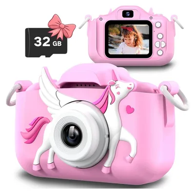Produktbild von Geburtstagsgeschenke für Jungen im Alter von 6-12,HD Digital Videokameras für Kleinkinder,Spielzeug für 3 4 5 6 7 9 Jahre alte Jugendliche mit 32GB SD