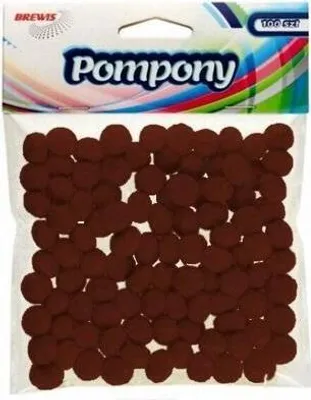 Zdjęcie produktu dla Brązowe pompony 10 mm 100 sztuk (artykuły szkolne i papiernicze, artykuły kreatywne)