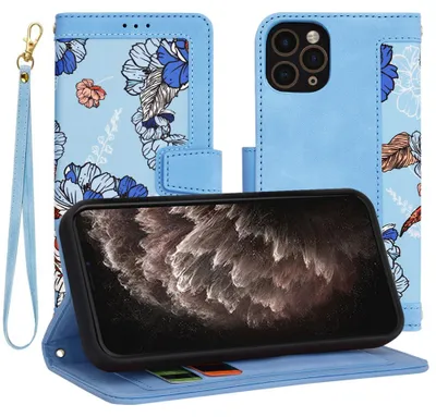 Produktbild von Techsuit FlipCraft Book Wallet Klapphülle mit Kabel für Apple iPhone 11 Pro - Vibrant Blue