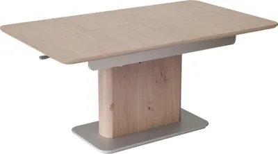 Produktbild von Funktionstisch Caryn höhenverstellbar und ausziehbar 120x70x54 Couchtisch massiv Wildeiche Bianco 16209