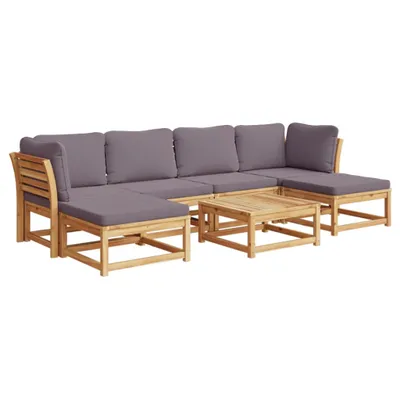 Immagine prodotto di set 7 pezzi da giardino con cuscini in legno massiccio di acacia