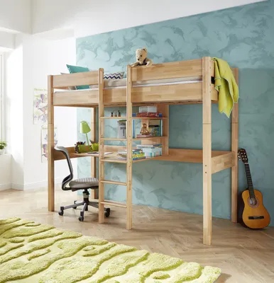 Produktbild von Relita Hochbett NOEL Buche massiv natur lackiert BH3201114