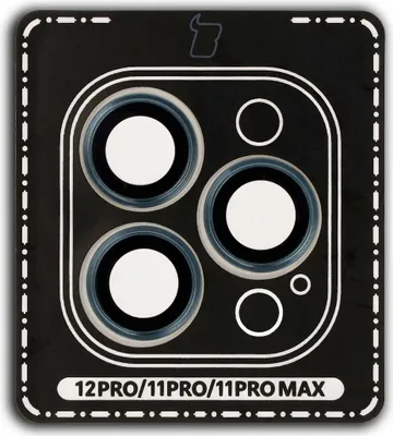 Produktbild von Szkło hartowane na aparat Bizon Glass Snap Lens do iPhone 12 Pro/11 Pro/11 Pro Max, 1 zestaw, morska ramka