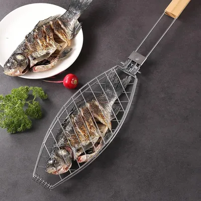 Produktbild von Fischhalter zum Grillen - vielseitig und langlebig - Set von 1 - 63 x 12 cm