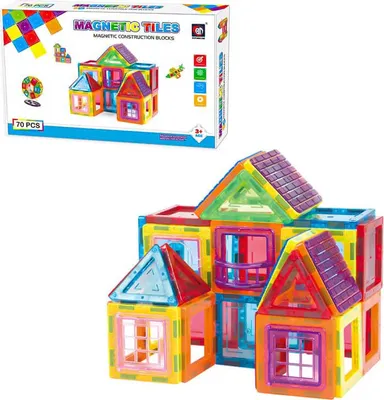 Obrázok produktu pre Magnetická stavebnica 70ks sada - Magnetic Tiles