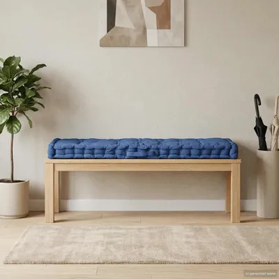 Image de vidaXL Coussin de palette en coton 120×40×7 cm bleu clair