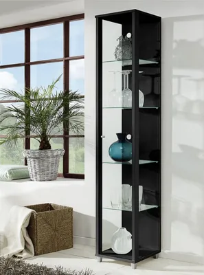 Produktbild von Vitrine Glasvitrine Standvitrine Vitrinenschrank "Berlin III" Schwarz
