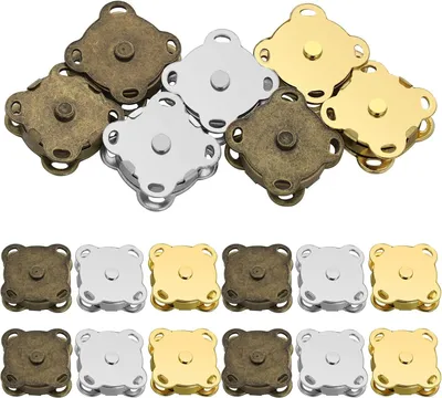 Obrázek produktu pro 12 kusů magnetických knoflíků – kovové patentky 15 mm – magnetické zapínání – peněženky – kabelky – šití – kutilství