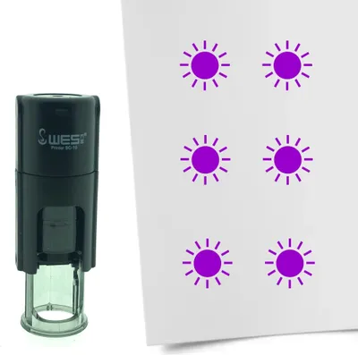Produktbild von CombiCraft Selbstfärbender Stempel 'Sonne' in der Farbe Lila, Ø10mm