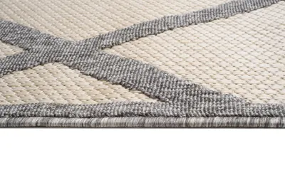 Obrázek produktu pro Koberec venkovní vnitřní Obývací pokoj Ložnice Moderní design Terasa Balkon Krémově šedá 120 x 170 cm