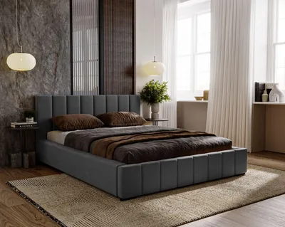 Produktbild von Doppelbett 200x200 mit Stauraum CULPEPER - grau