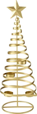 Produktbild von Tannenbaum-Teelichthalter Linna gold Weinachts-Deko Kerzenständer X-Mas Stern