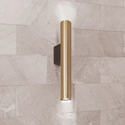 Obrázek produktu pro Nástěnné svítidlo LUNGOMARE, zlaté a černé, 2xGU10x10W, hliník, rozměry: 45x5,5x9,5 cm, IP20, Polux