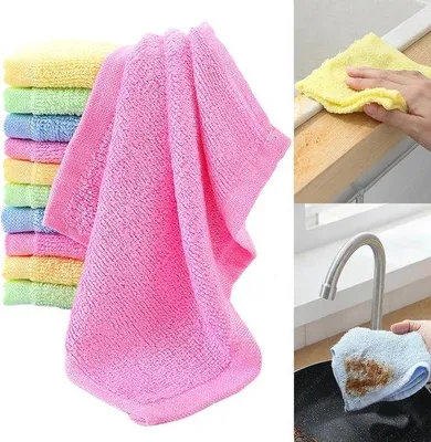 Produktbild von Famanu Mikrofasertücher 10 Stück - Ölbeständig und absorbierend für Küche und Restaurant