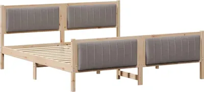 Produktbild von vidaXL Bettgestell Braun und Taupe 180 x 200 cm Massivholz Kiefer