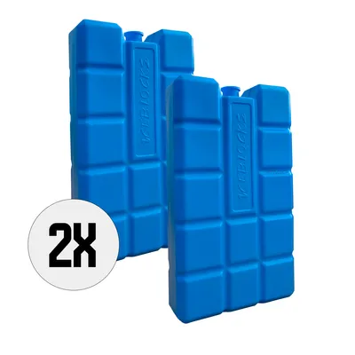 Produktbild von DULA Kühlakkus für Kühlbox - blau - 2 Stück - 400 g - 16 x 9 x 3,2 cm